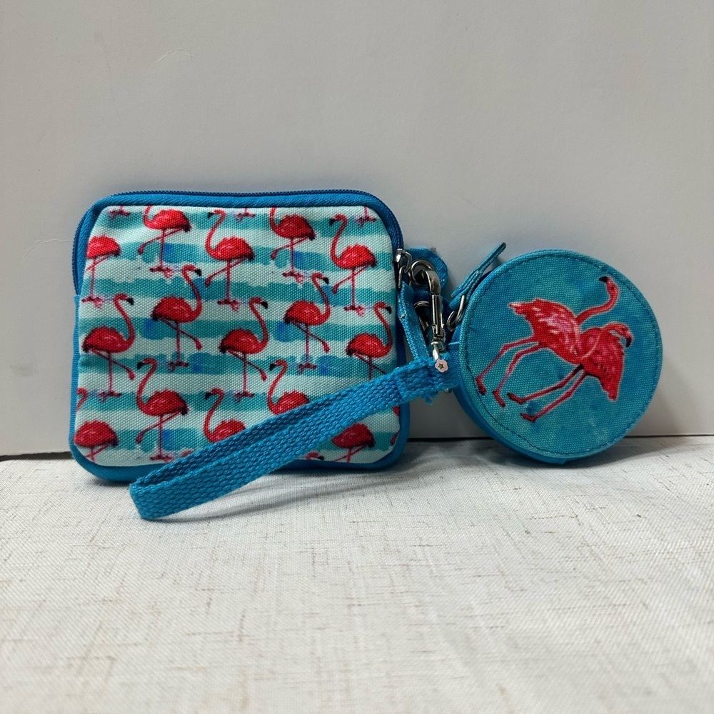 Flamingo Pattern Wallet and Coin Pouch Set